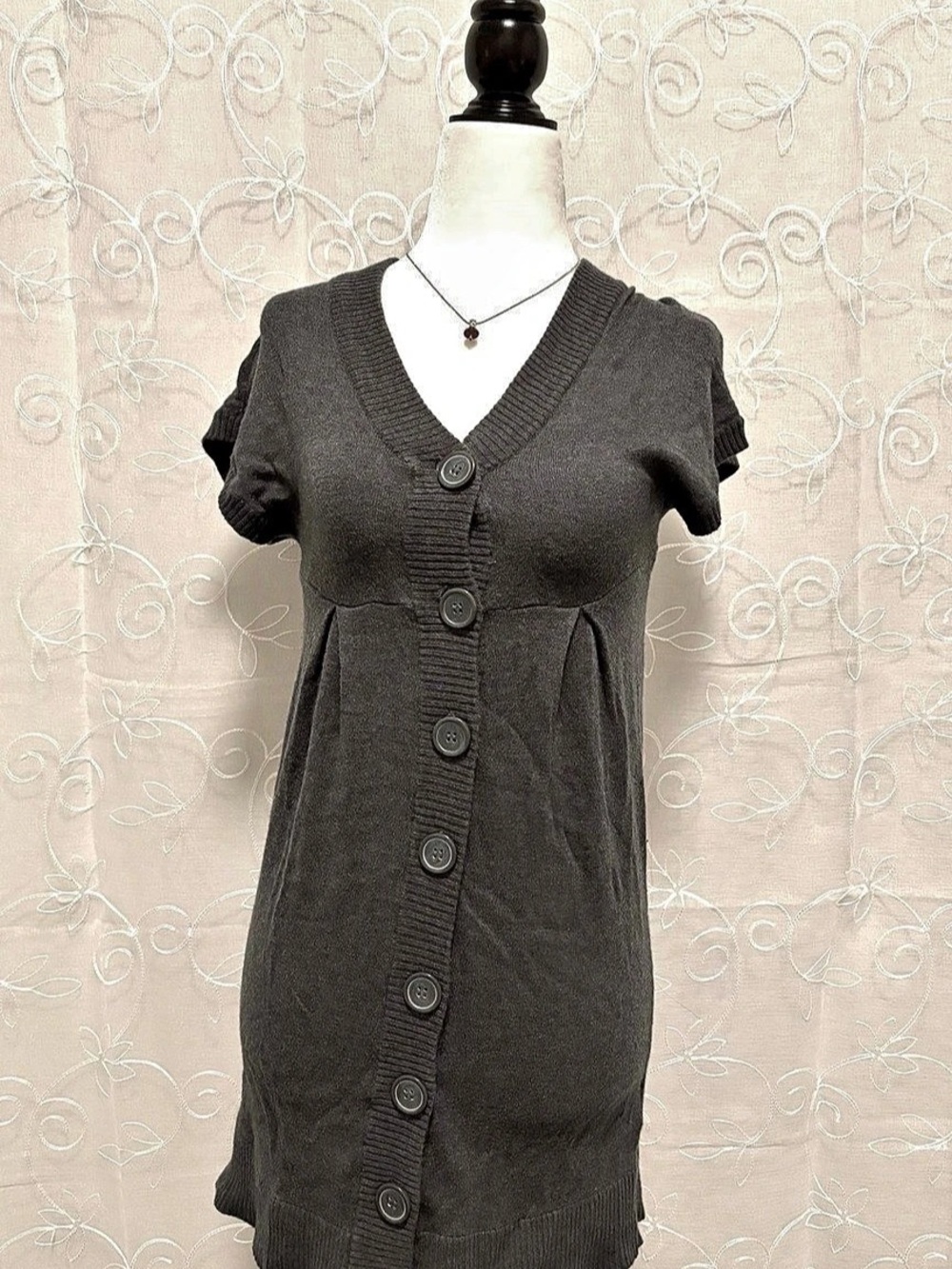 H&M Black Mini Button Front Dress Size XS
